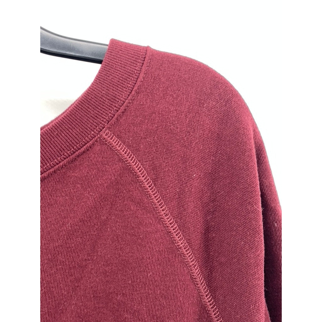 PINK Women's Burgundy Cropped Oversized Sweater SZ L