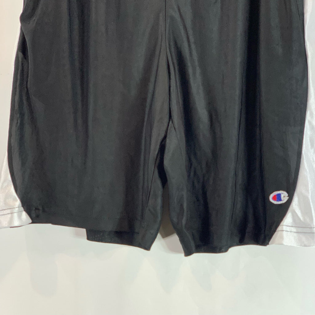 CHAMPION Men's Black/White Elastic Waist Pull-On Basketball Shorts SZ XL