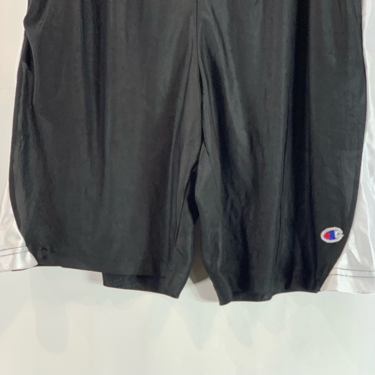 CHAMPION Men's Black/White Elastic Waist Pull-On Basketball Shorts SZ XL