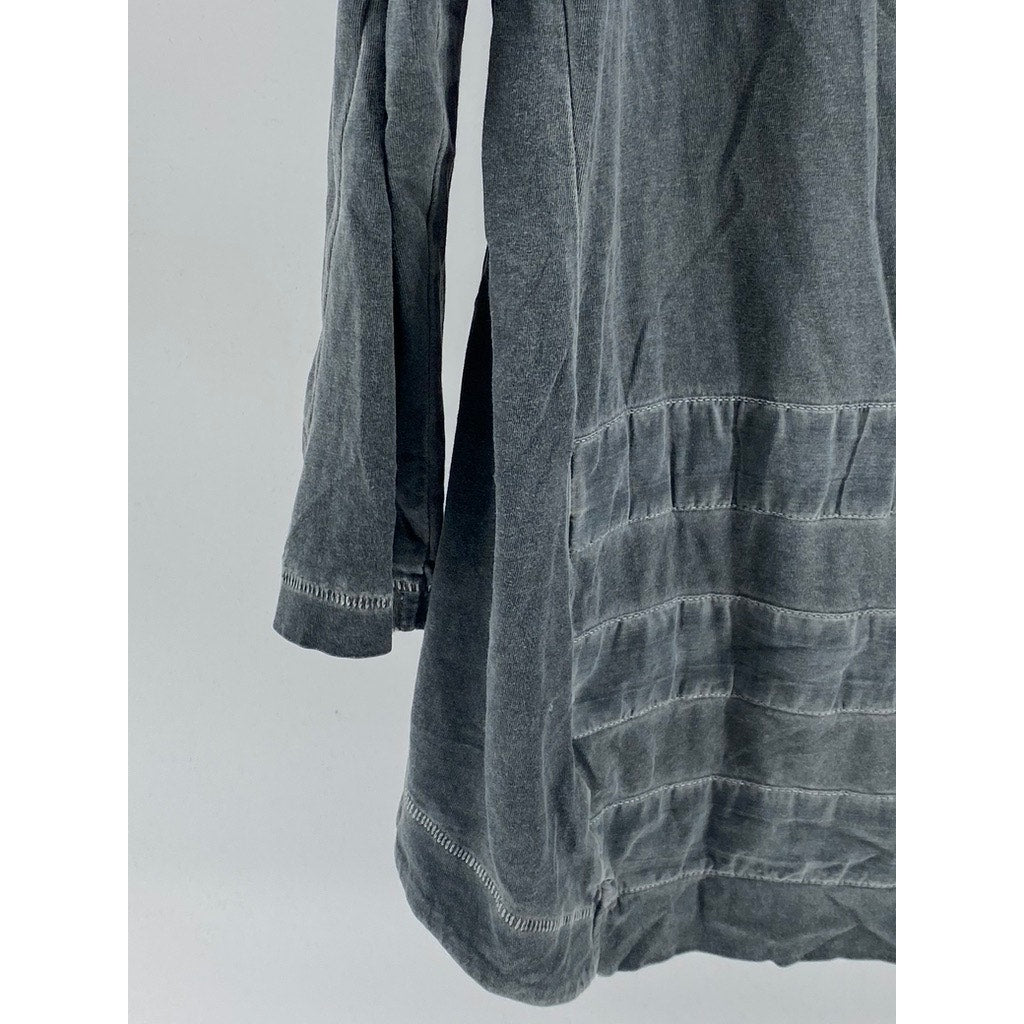 ADIDAS Men’s Dark Gray Mineral Wash Crewneck ST Mod Long Sleeve T-Shirt SZ L