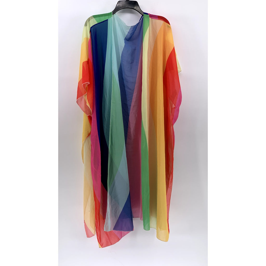 HIBLUCO Women's Multicolor Sheer Kimono SZ OS