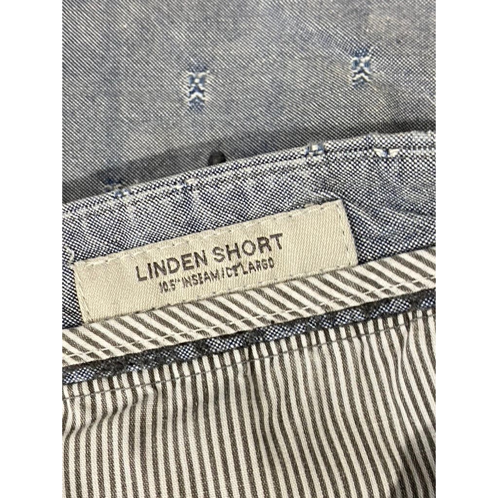 GOODFELLOW & CO Men's Blue Printed Slim-Fit Flat Front Linden Chino Shorts SZ 32