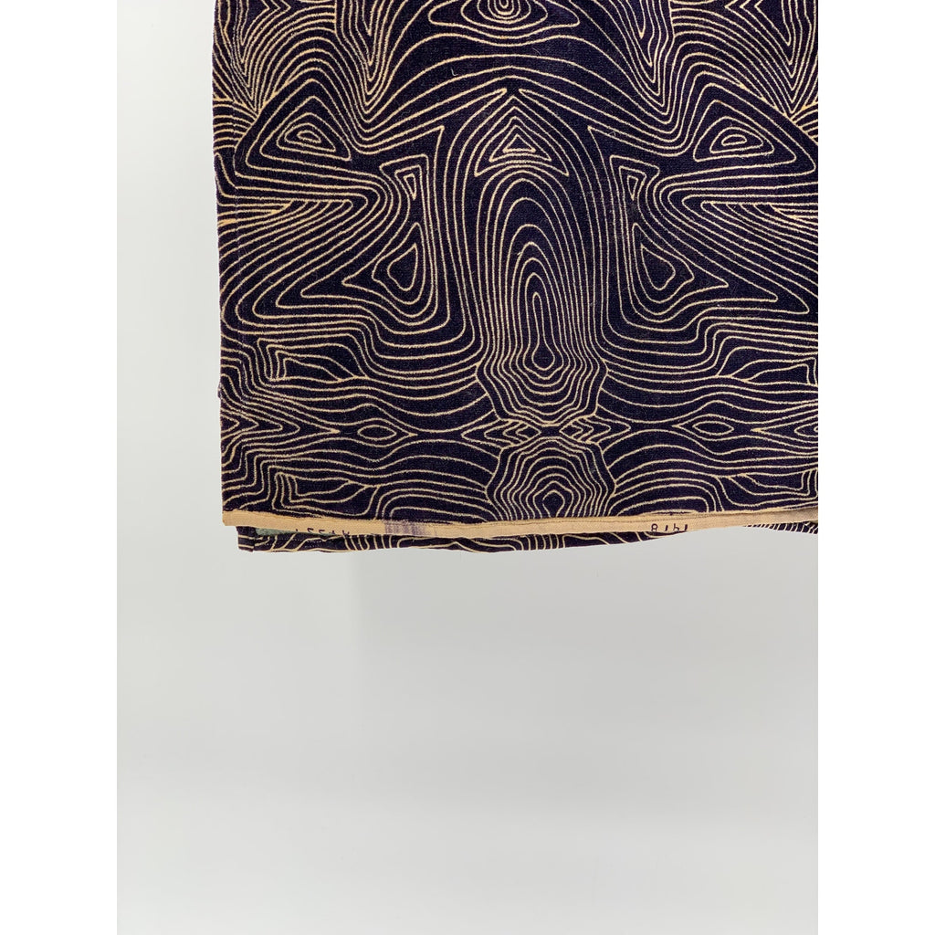 UNBRANDED Dark Blue-Beige Swirl Print Heavyweight Vintage 1918 Blanket