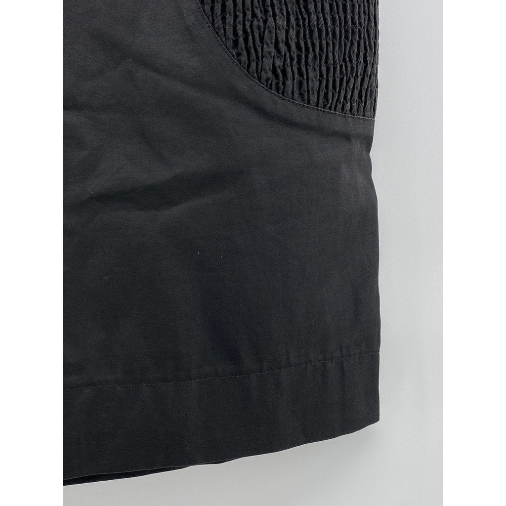 CHRISTIAN LACROIX Women's Black Lace-Up Smocked Side A-Line Mini Skirt SZ 6