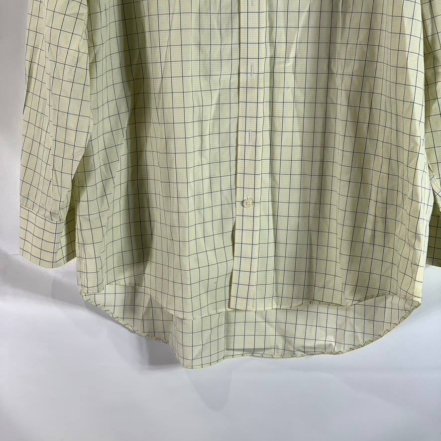 CHARLES TYRWHITT Men's Yellow Windowpane Non-Iron Button-Up Dress Shirt SZ 16.5