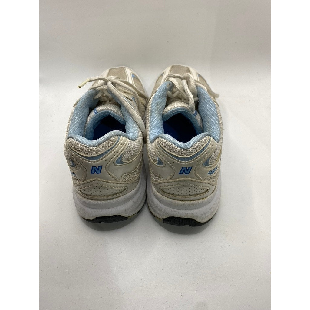 NEW BALANCE Women's White-Blue Mesh 494 Lace-Up Walking Sneakers SZ 6