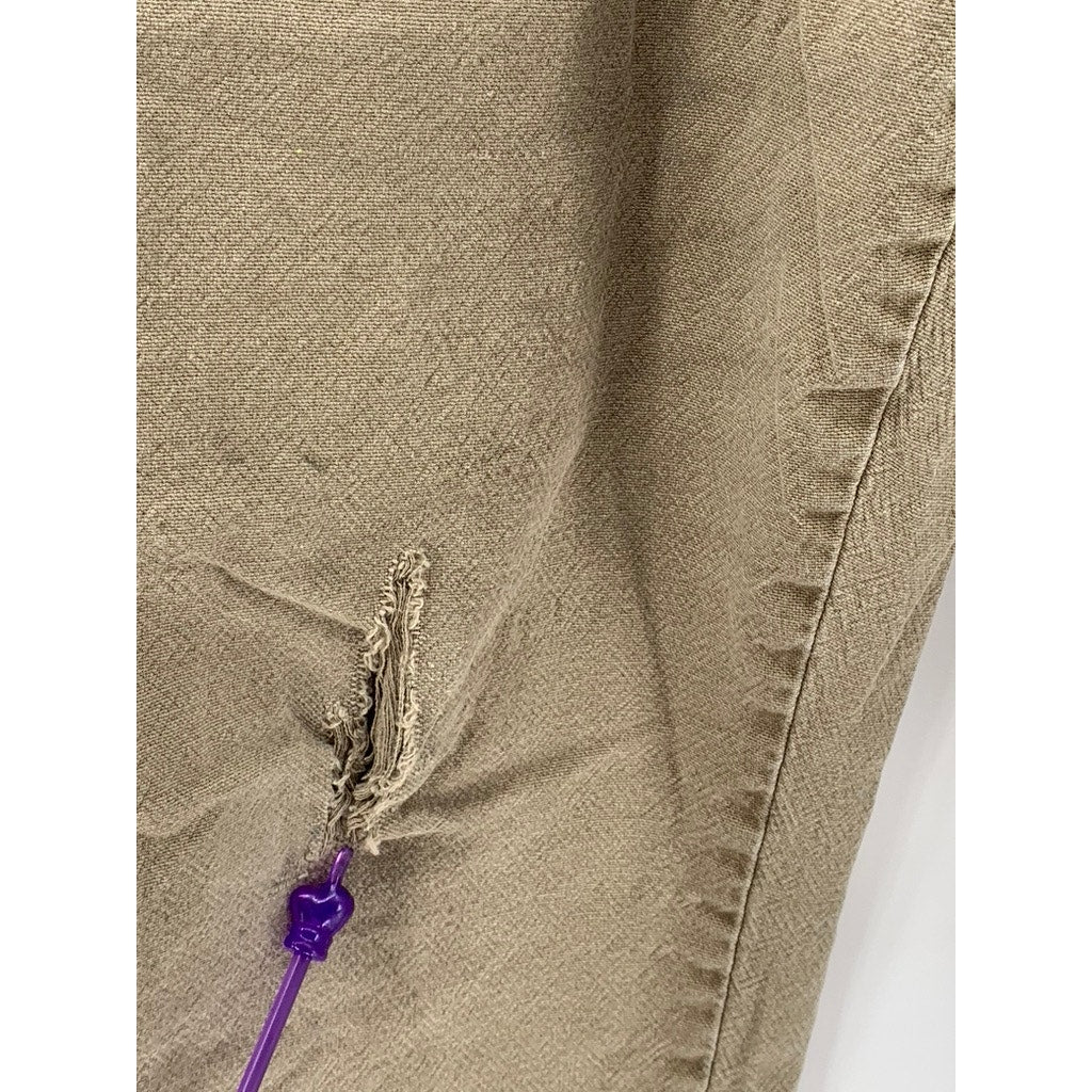 WRANGLER Men's Khaki Distressed Straight-Leg Carpenter Pant SZ 36X34