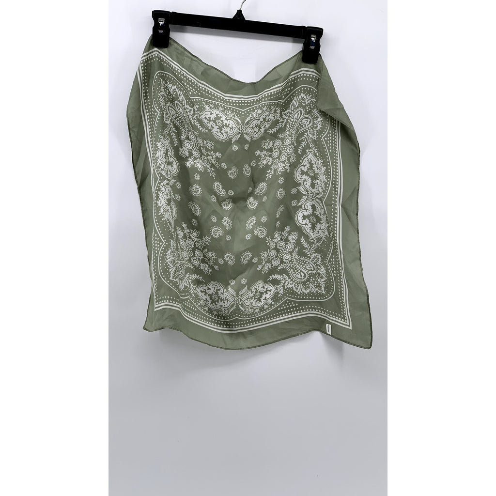 UNBRANDED Women's Green Paisley Printed Lightweight Scarf