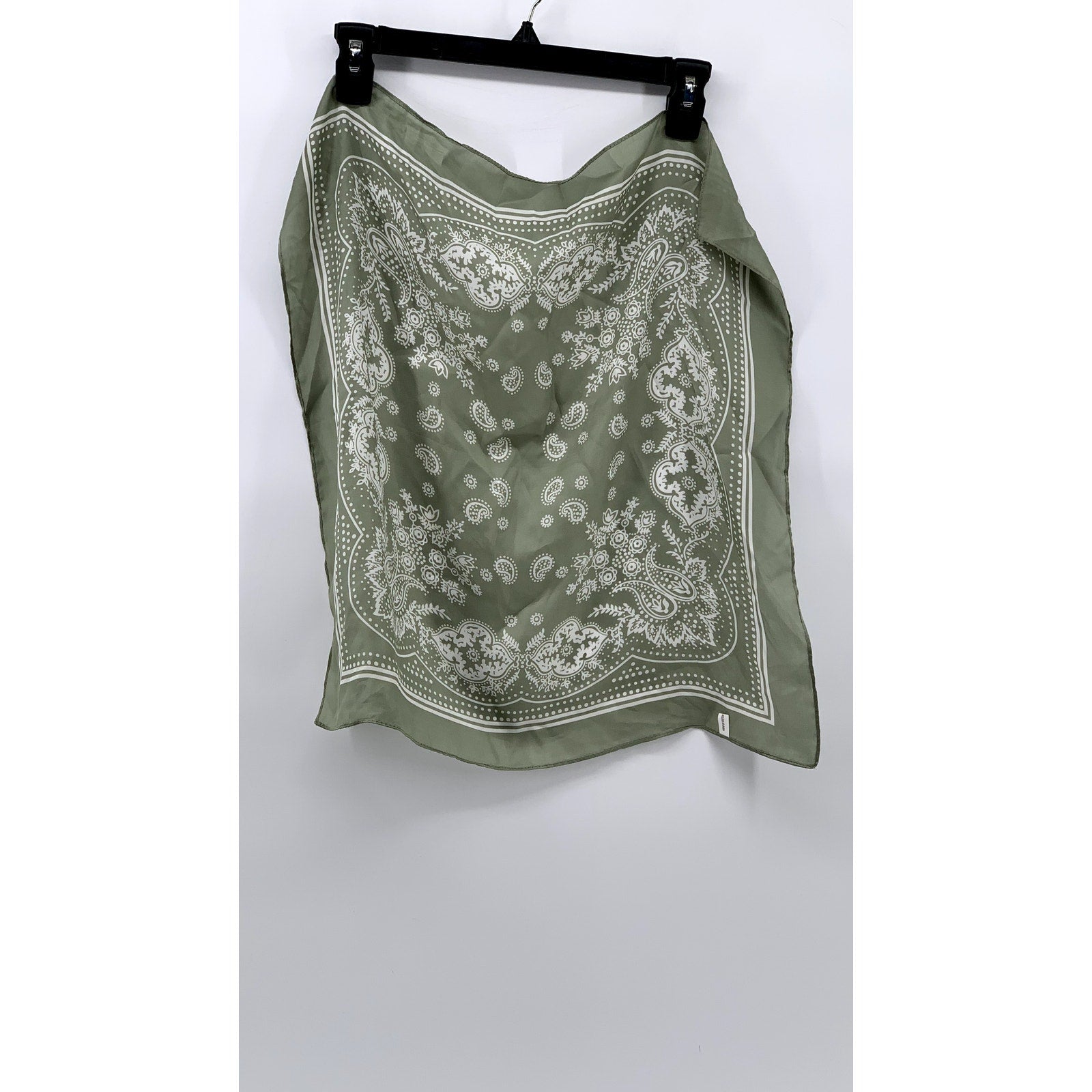 UNBRANDED Women's Green Paisley Printed Lightweight Scarf