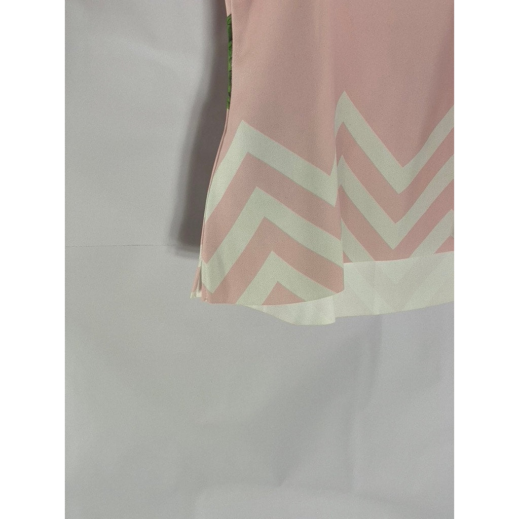 TED BAKER LONDON Women’s Pink Scallop Trim Floral Adjustable Strap Cami Top SZ S
