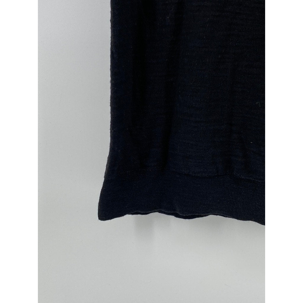 LOFT OUTLET Women's Black Crewneck Short Sleeve Knit Top SZ L