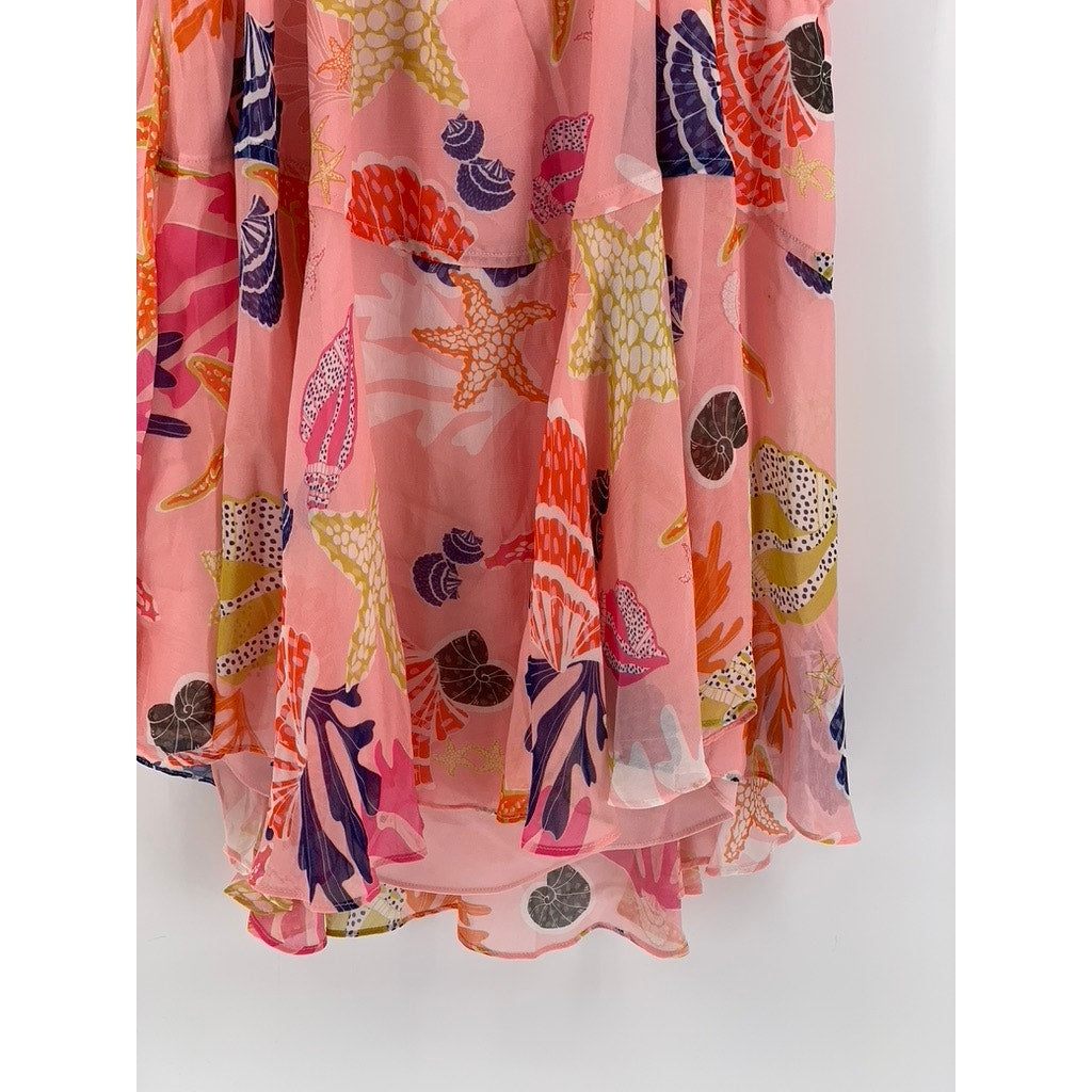 MILLY Women's Pink Eva Seashell Print Mini Dress SZ 8