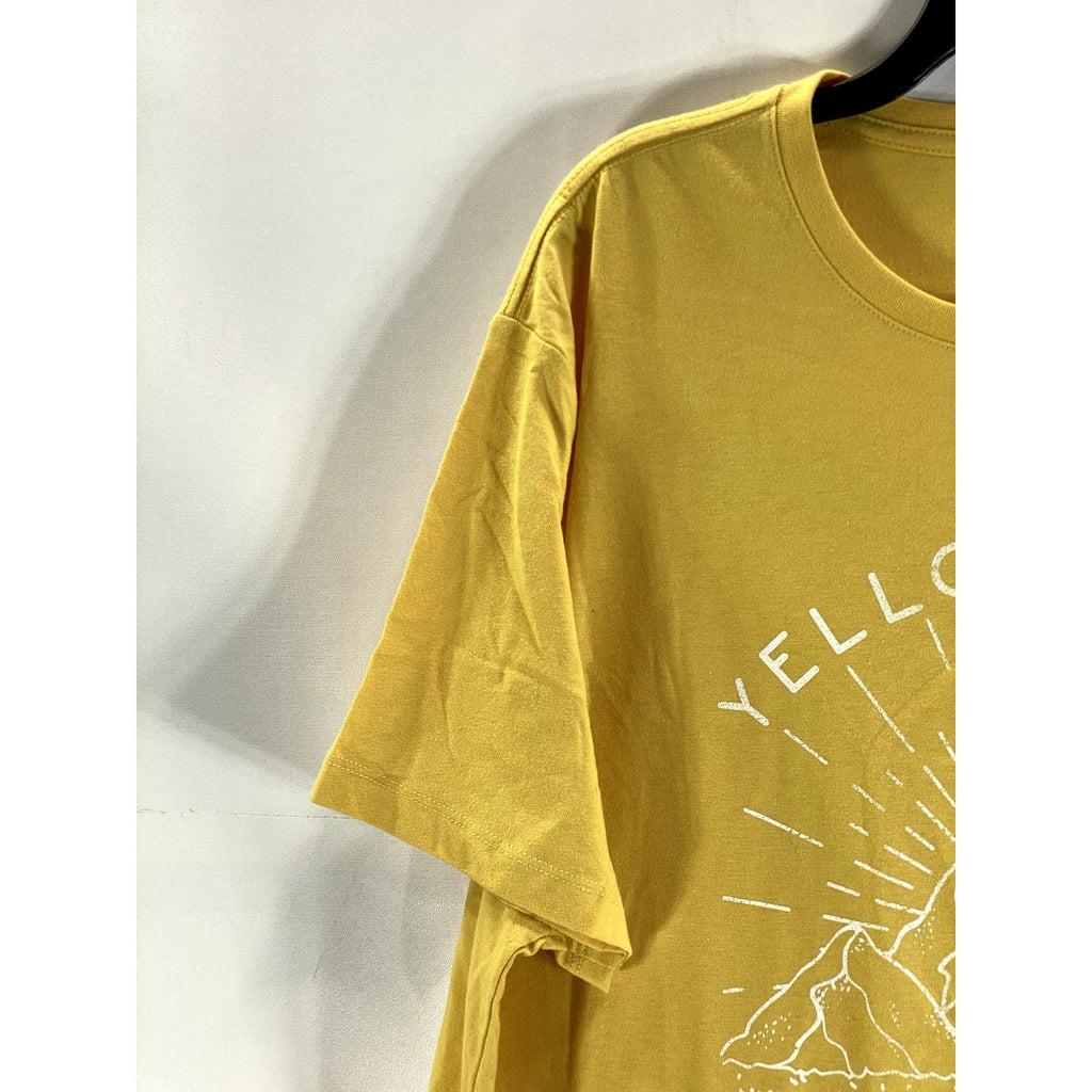 GOODFELLOW & CO Men's Yellow Graphic Yellowstone Hike The Trails T-Shirt SZ XL