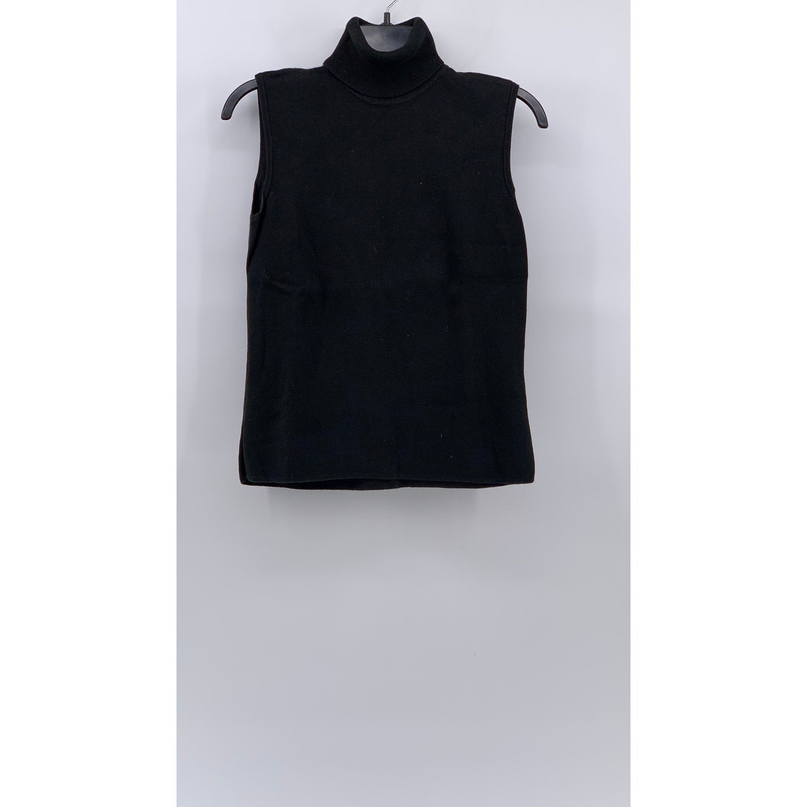DESIGNERS ORIGINALS Women’s Black Knit Turtleneck Cotton Sleeveless Top SZ M