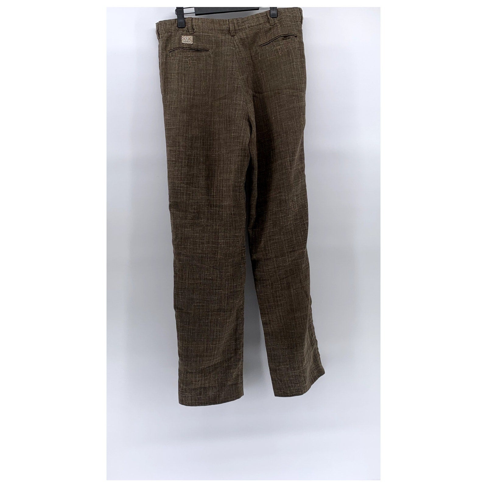 YSL YVES SAINT LAURENT Men's Brown Pleated Straight-Leg Pants SZ 44(US34)