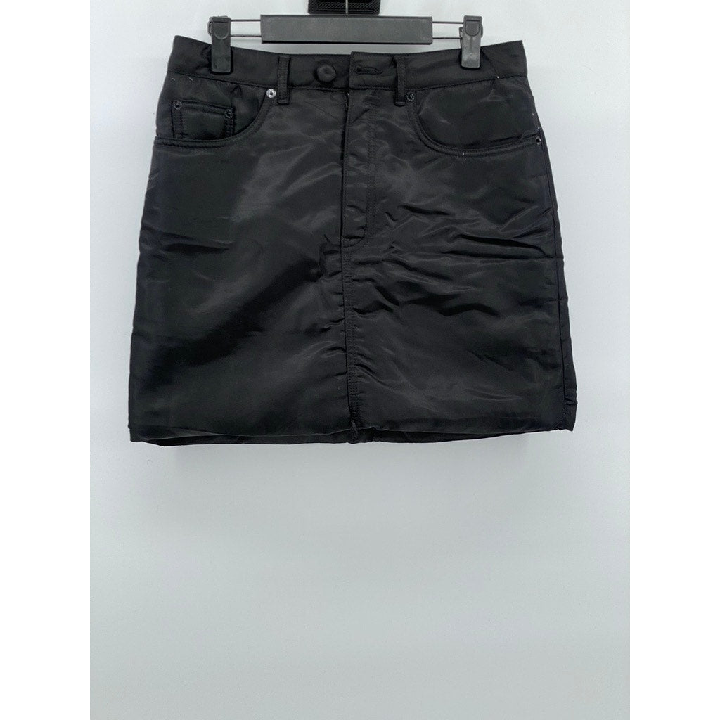 MM6 MAISON MARGIELA Women's Black Padded Straight Mini Skirt SZ 40(US-S)