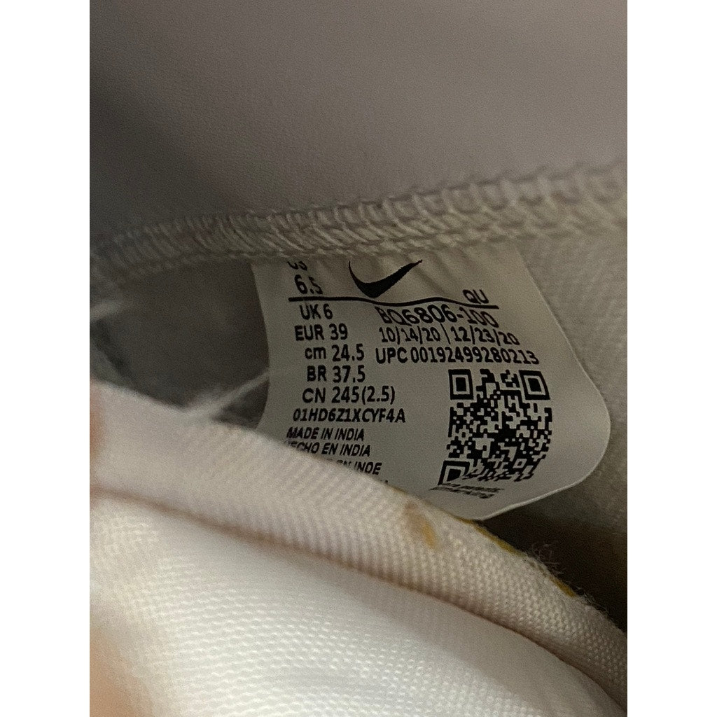 NIKE Men's White Blazer High-Top Round-Toe Swoop Logo Lace-Up Sneakers SZ 6.5