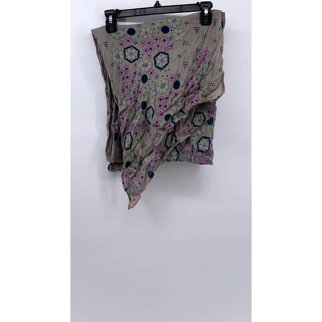 UNBRANDED Women's Brown-Pink Floral Lightweight Wrap