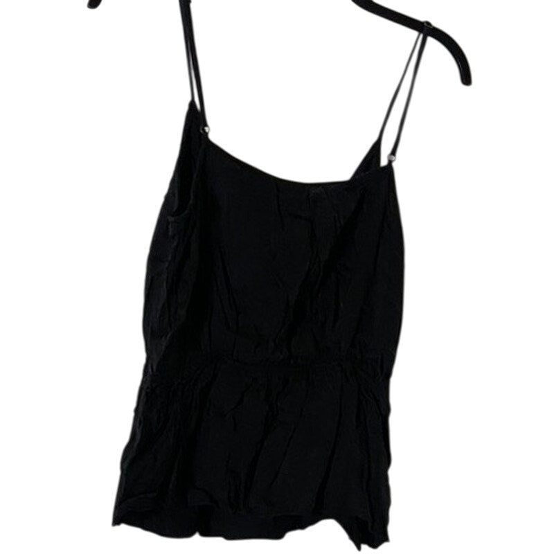 RACHEL ZOE Women's Black Surplice Neck Spaghetti Strap Tank Top SZ M