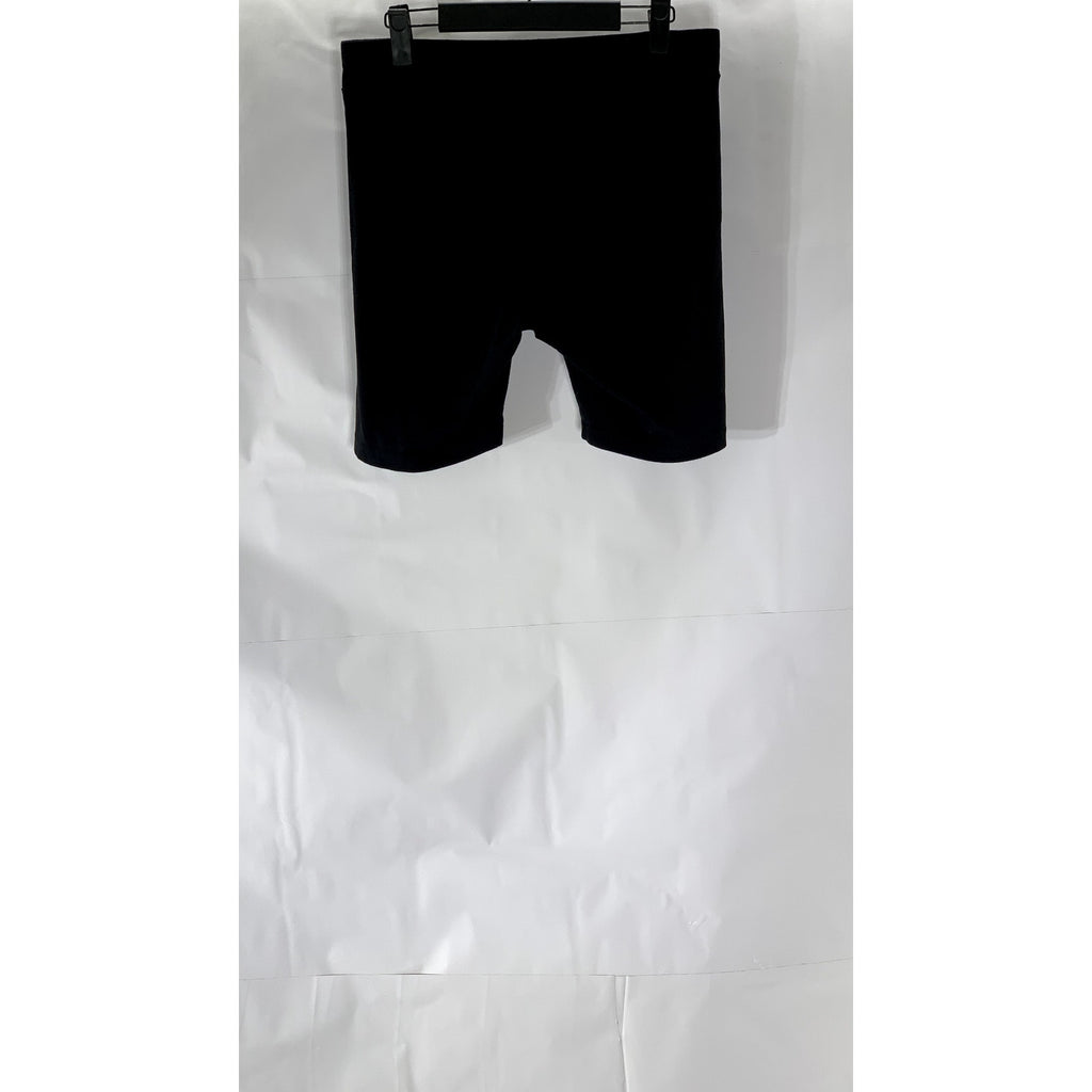 HUE Women's Black High-Rise Biker Shorts SZ M