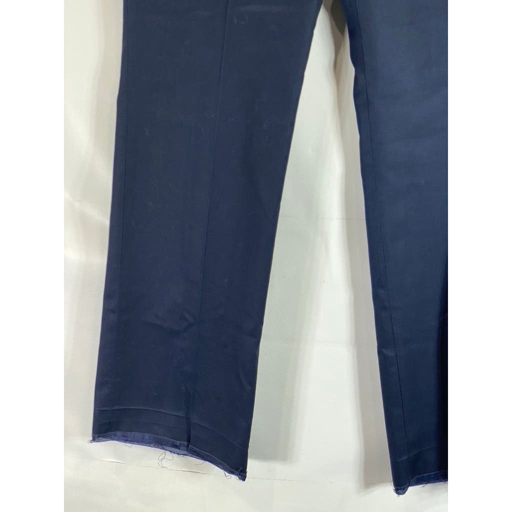 BROOKS BROTHERS 346 Women's Navy Stretch Flat Front Wide-Leg Trousers SZ 16