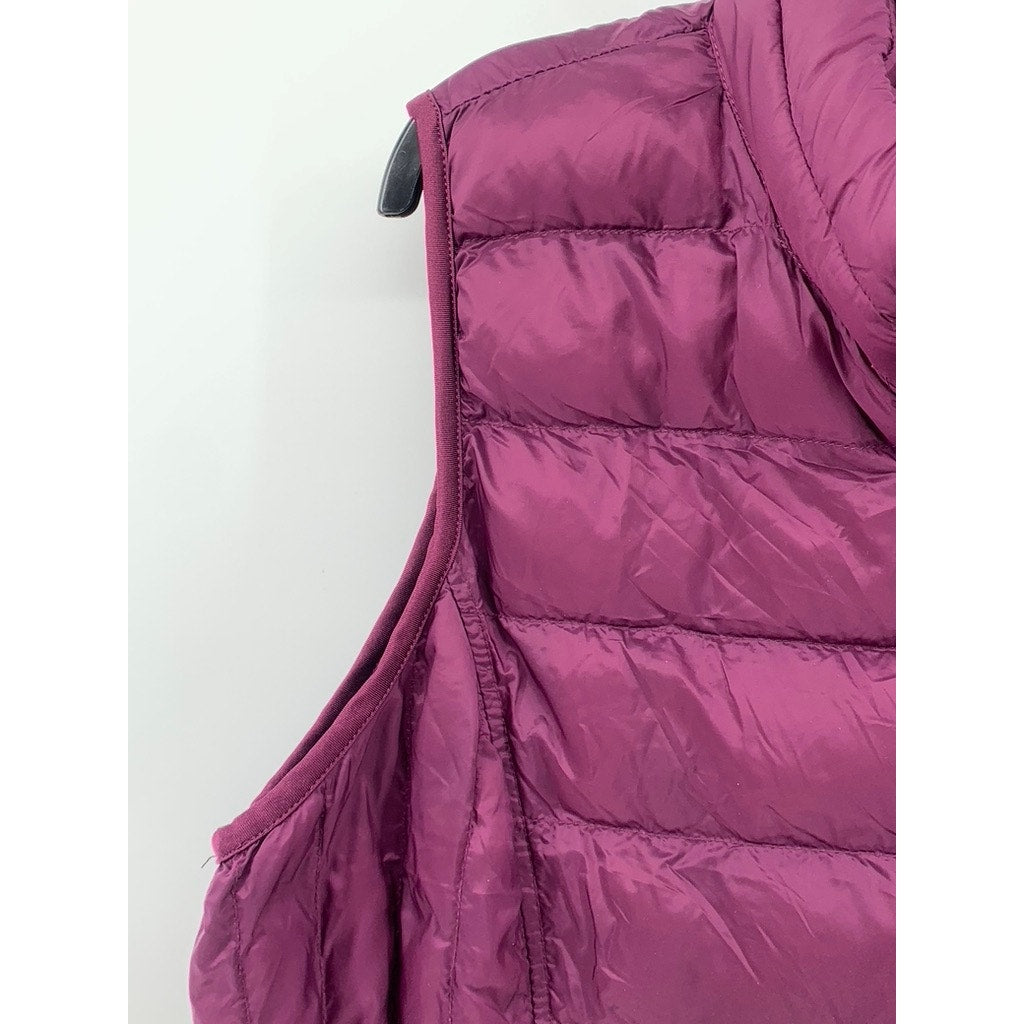 32 DEGREES HEAT Women's Maroon Puffer Zip-Up Vest SZ XL