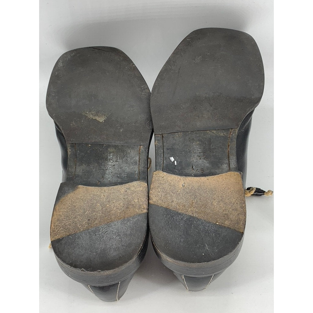 UNBRANDED Men's Black Leather Square Toe Oxford Shoes SZ 45(US11)
