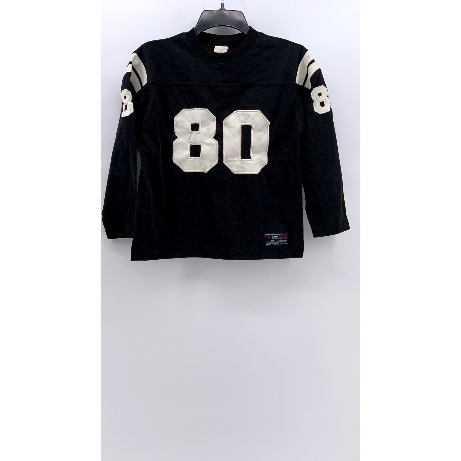 OLD NAVY Women's Black-White 80 Short Sleeve Cropped Jersey SZ 8