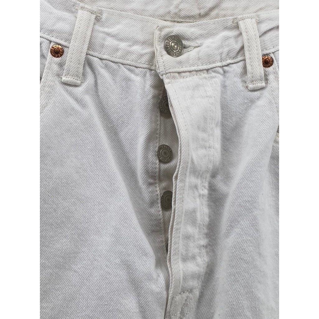 LEVI'S Men's White 501 CT Button-Fly Denim Five-Pocket Jeans SZ 32X34