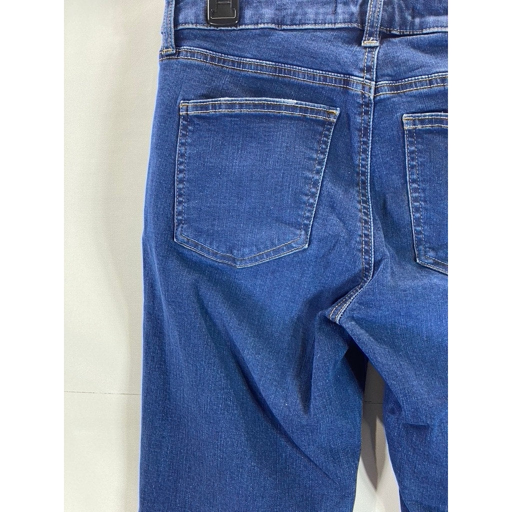 UNIQLO JEANS Women's Blue Denim Ultra Stretch Distressed Hem Skinny Jeans SZ 27