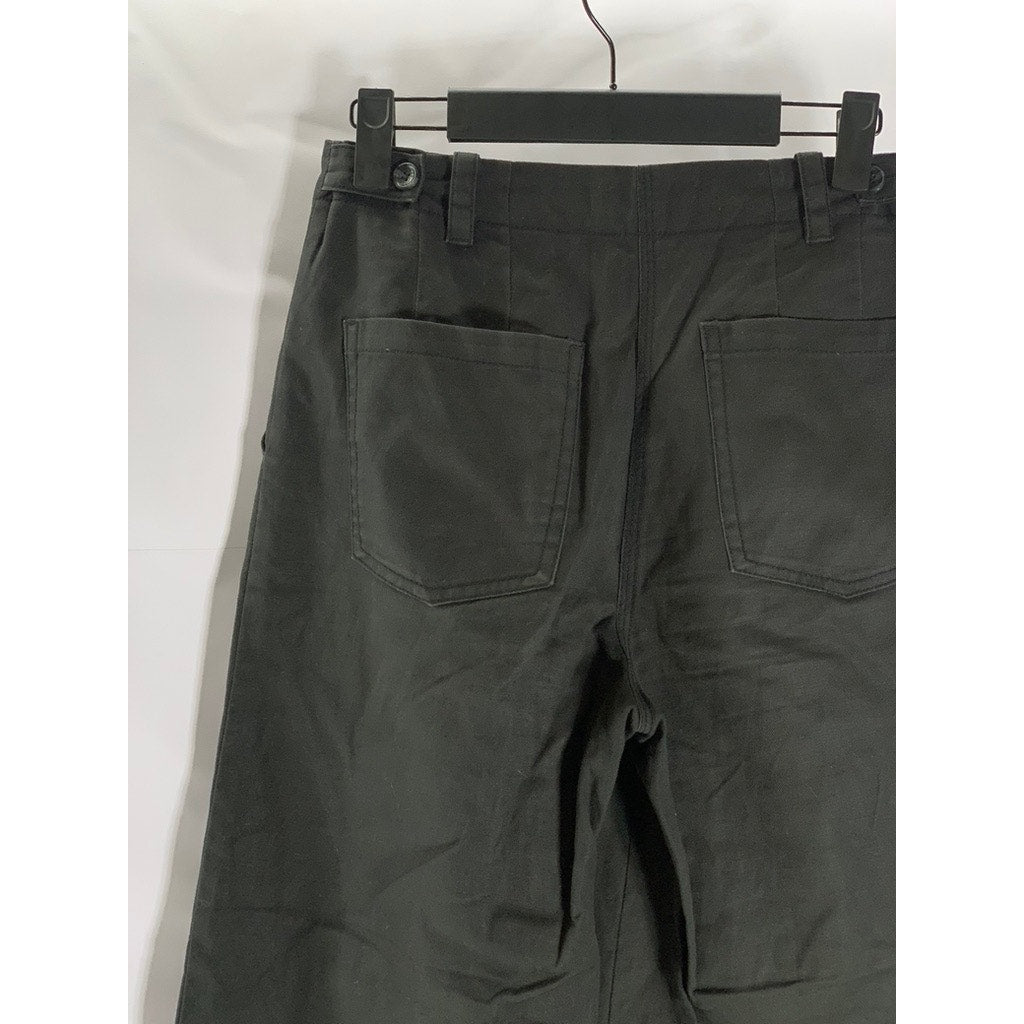NEED Women's Black Solid Cotton-Linen Wide-Leg Pant SZ XS
