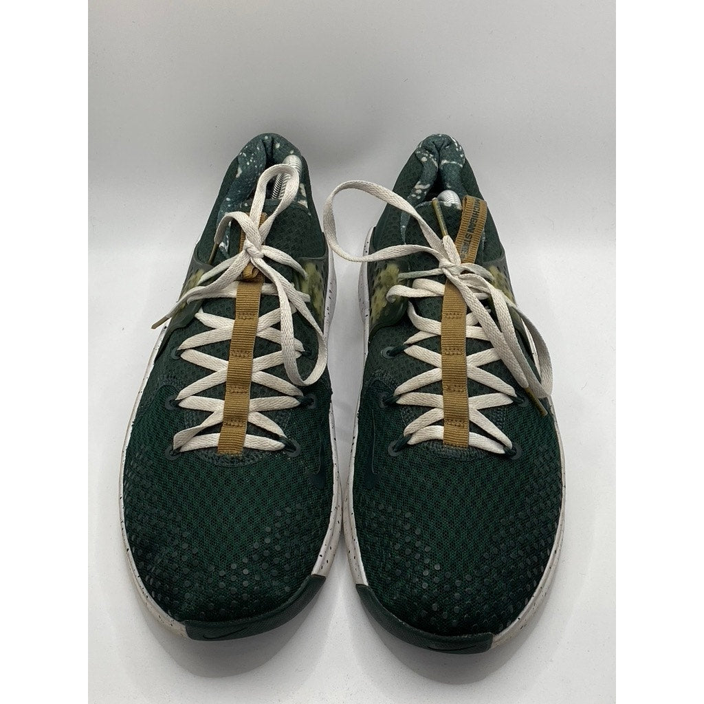 NIKE Men's Black-White-Tan Mesh Michigan State Lace-Up Sneakers SZ 10.5