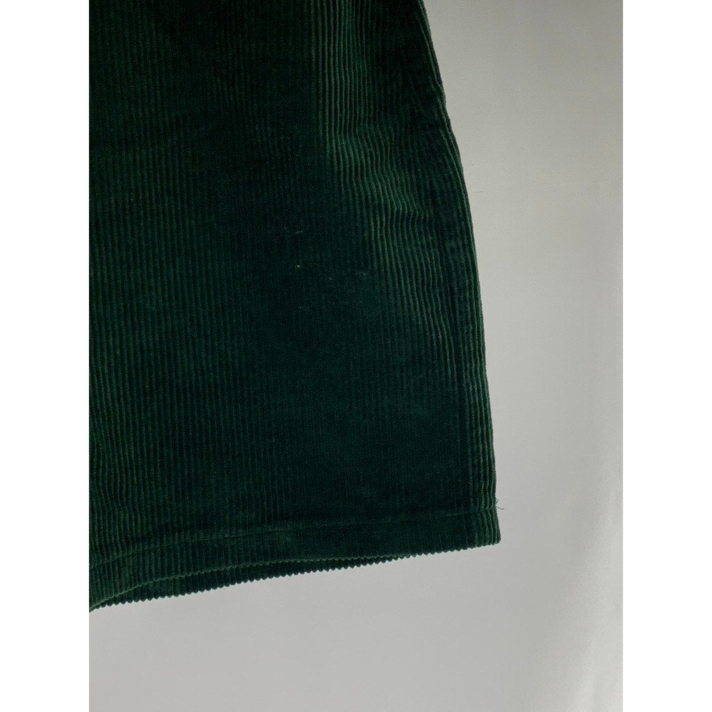 FOREVER 21 Women's Dark Green Corduroy Mini Skirt SZ L