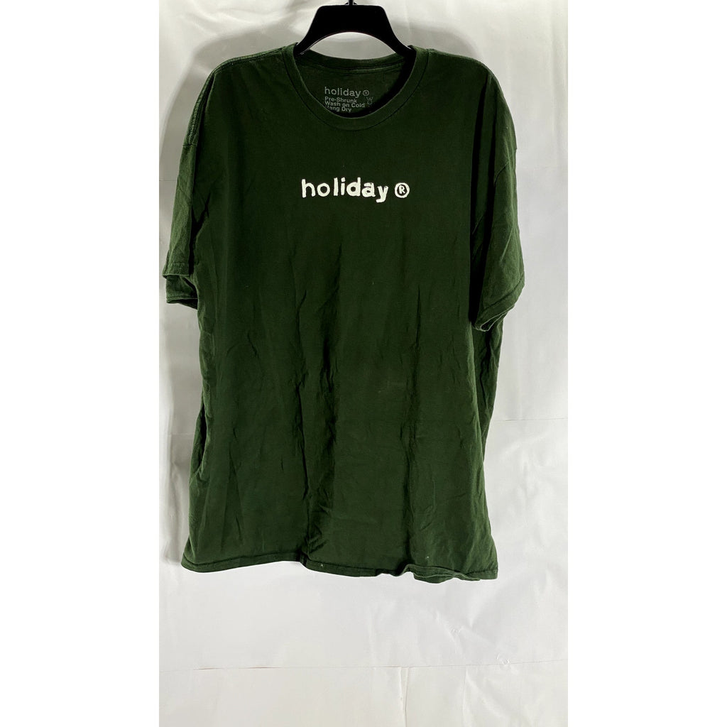 HOLIDAY BRAND Men's Dark Green Crewneck Logo Short Sleeve T-Shirt SZ 2XL