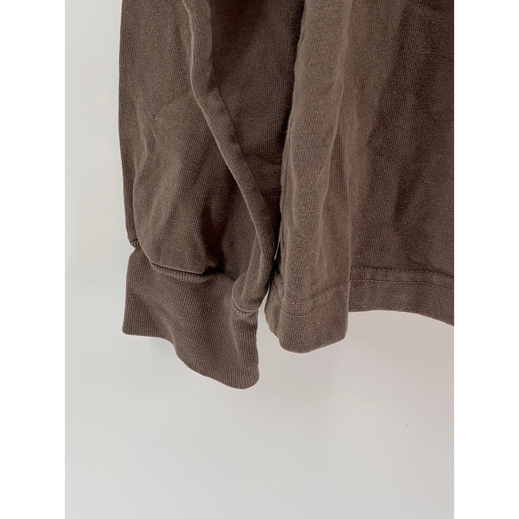 LOS ANGELES APPAREL Men's Brown Garment Dyed Long Sleeve T-Shirt SZ M