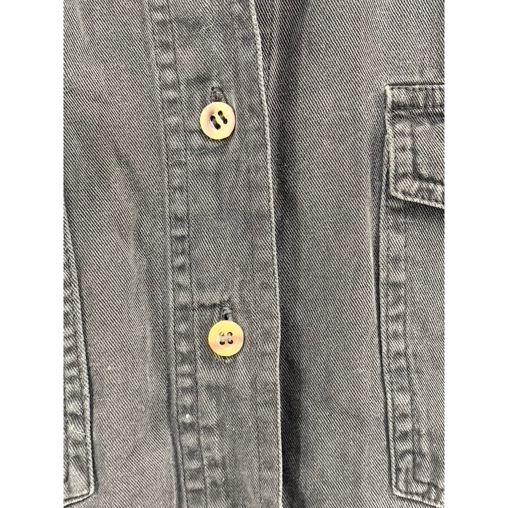 I AM Women's Vintage Black Button-Up Sleeveless Oversized Top SZ M