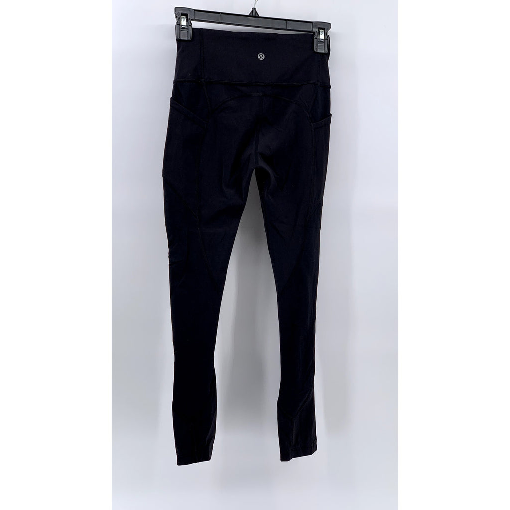 LULULEMON Women's Black Solid Pull-On Fitted Active Leggings SZ 4