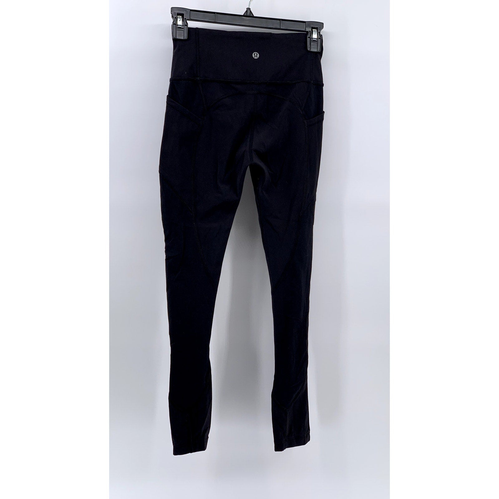 LULULEMON Women's Black Solid Pull-On Fitted Active Leggings SZ 4