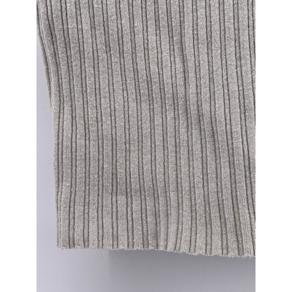 UNBRANDED Women's Gray Ribbed Collared Sleeveless Top SZ XS