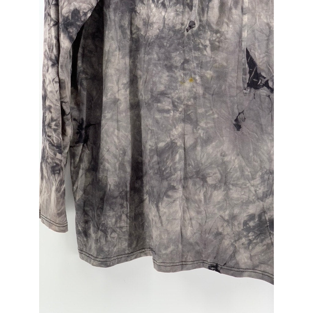 RAGDOLL Women's Plus Gray-White Tie-Dye Graphic Sweatshirt SZ 2X