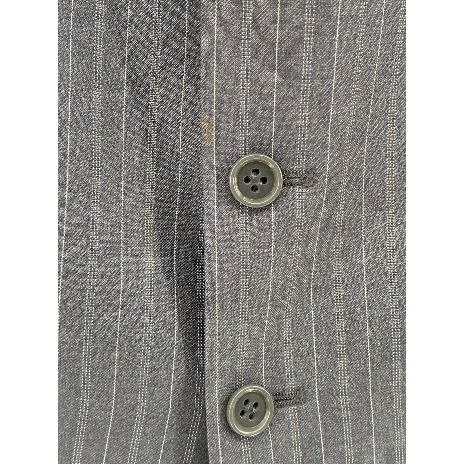 BH LE COLLEZIONI Men’s Gray Pinstripe 5-Button V-Neck Suit Vest SZ 42S
