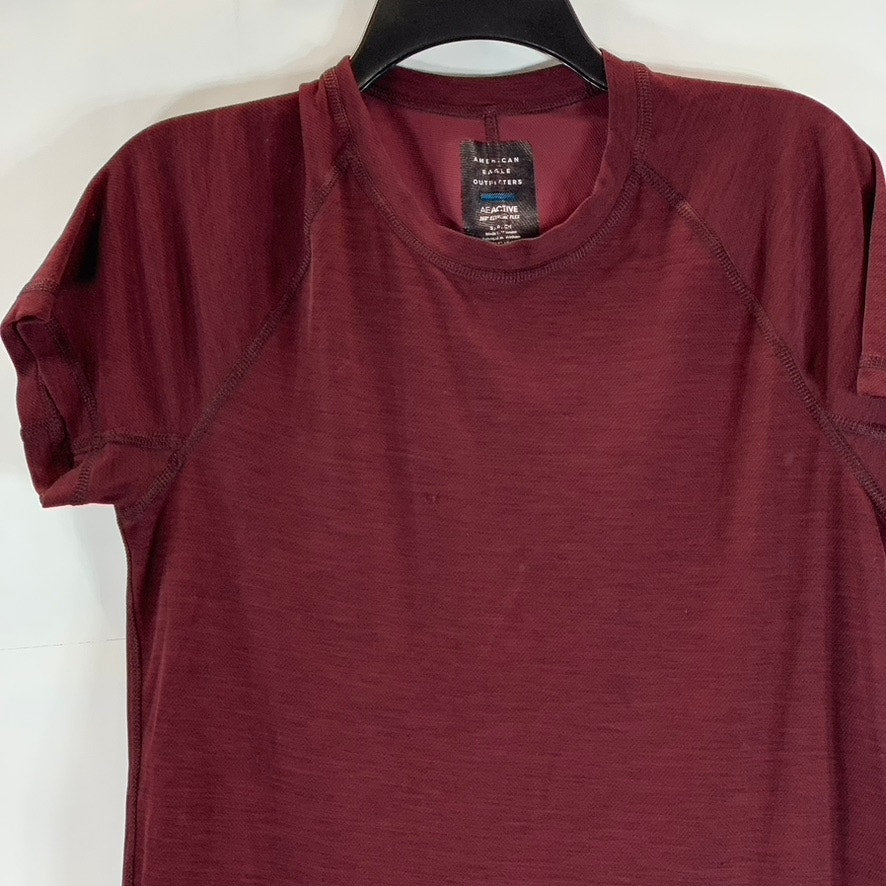 AMERICAN EAGLE OUTFITTERS Men's Burgundy AE Active 360 Extreme Flex T-Shirt S