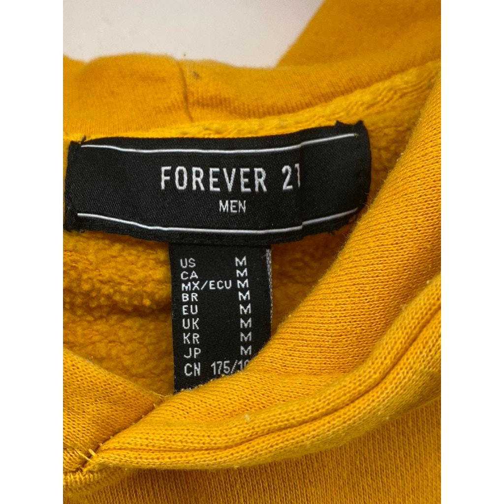 FOREVER 21 Men's Dark Yellow Checkered Motor Cross Casual Hoodie SZ M