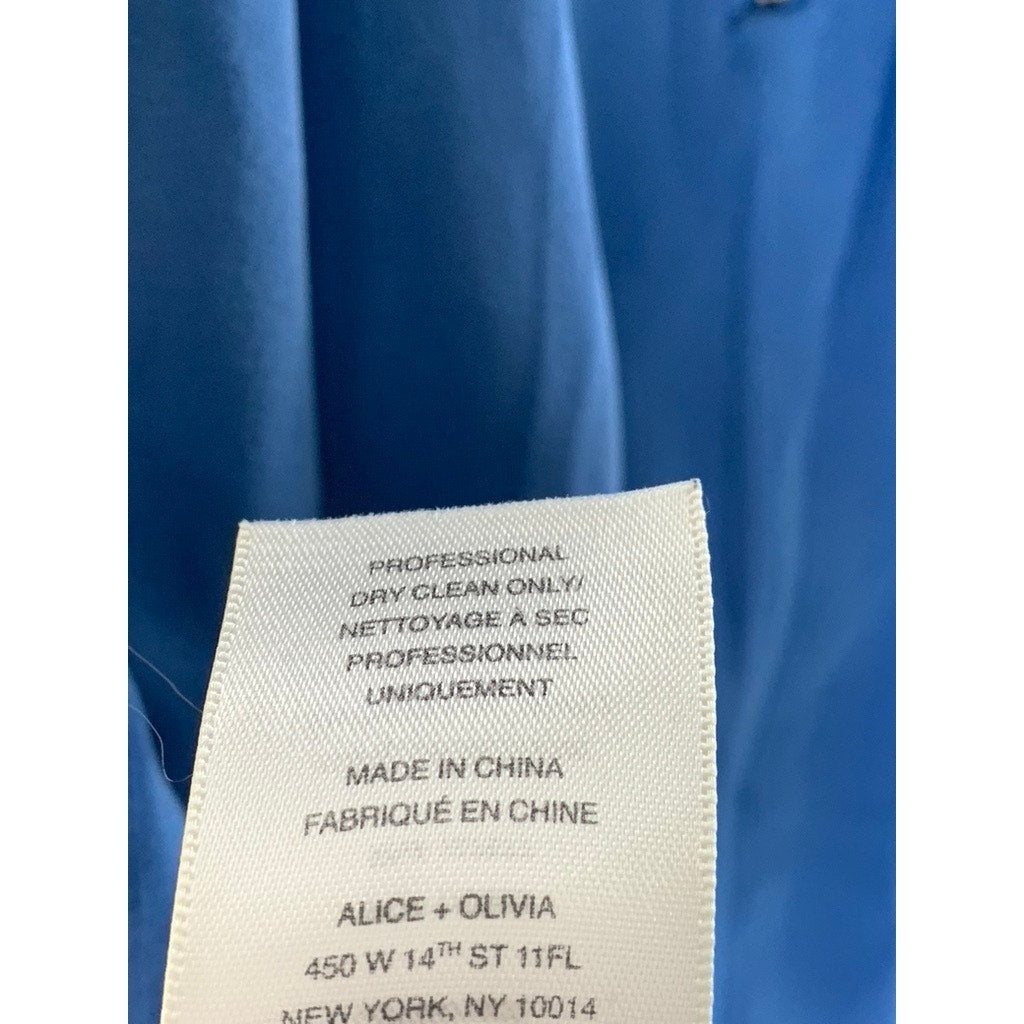 ALICE+OLIVIA Women's Blue Fletcher Low Racerback A-Line Mini Dress SZ XS