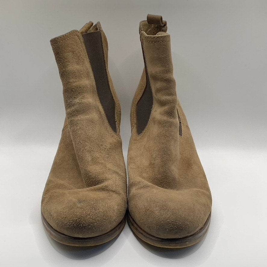 UNBRANDED Women's Brown Suede Round Toe Block Heel Ankle Bootie SZ 40 US 9