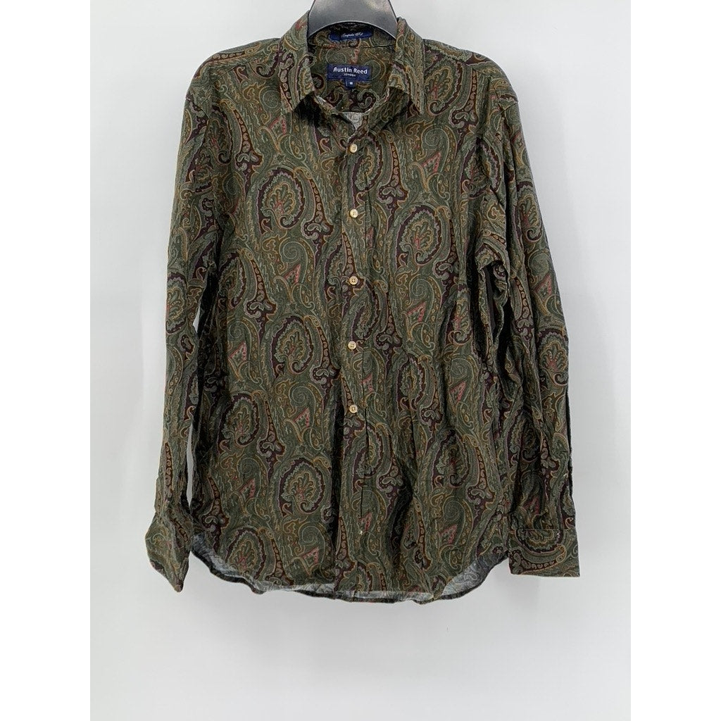 AUSTIN REED Vintage Paisley Pattern Bespoke Fit Button-up Shirt SZ M