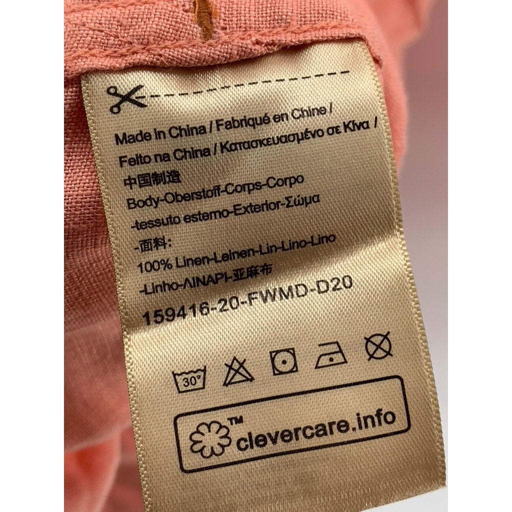 SCOTCH & SODA Men's Coral Linen Regular Fit Button-Up Shirt SZ L