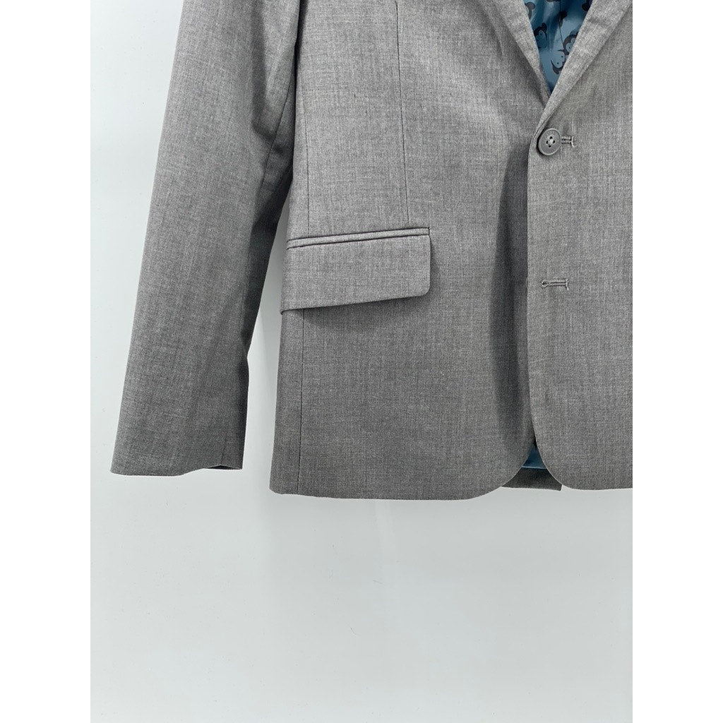 APPAMAN FINE TAILORING Boys Gray Notch Collar Two-Button Blazer SZ 12