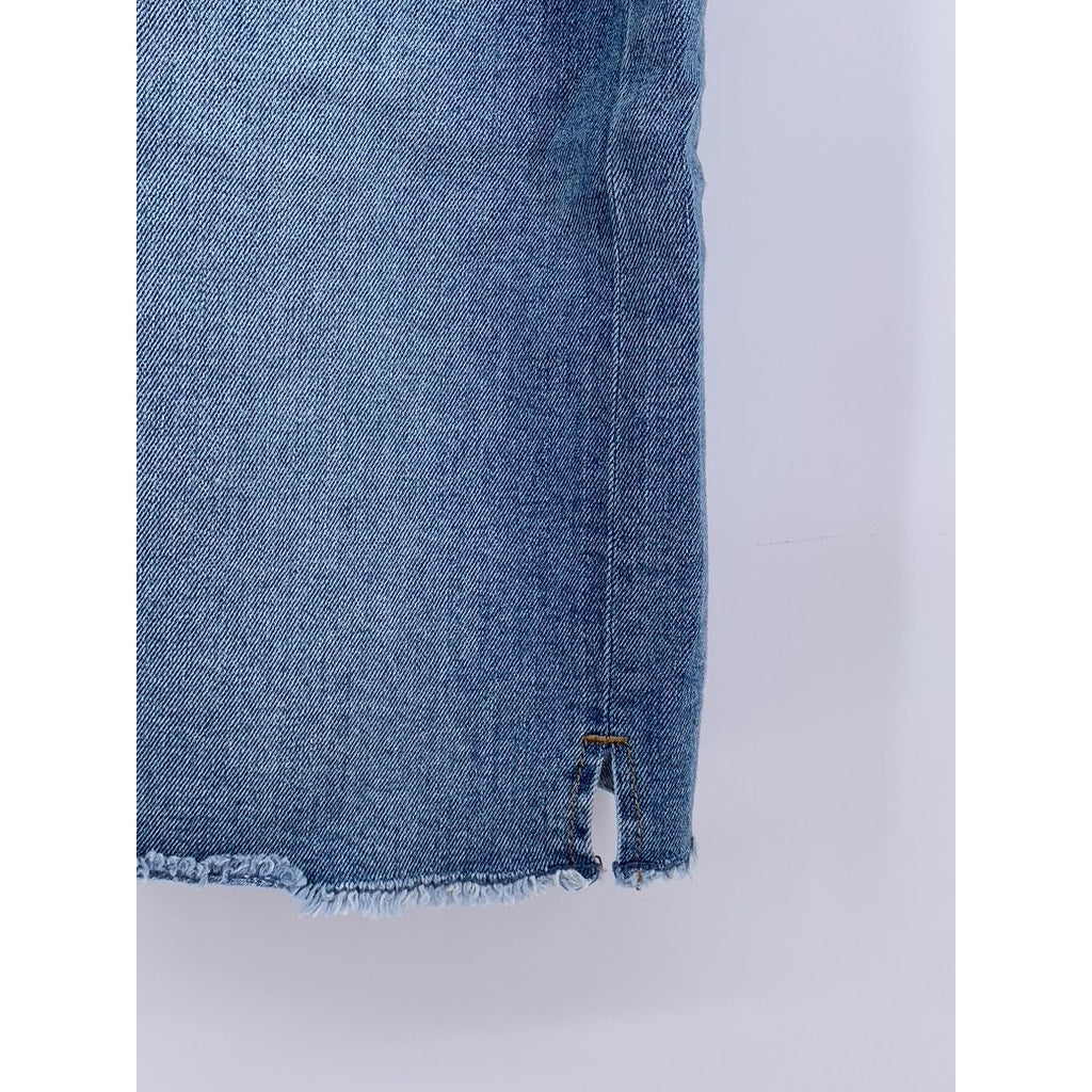 LOFT OUTLET Women's Blue Denim A-Line Five-Pocket Mini Skirt SZ 2