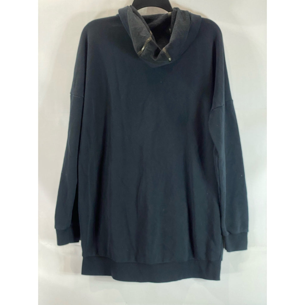 PUMA Women's Black Fusion Elongated Hooded Zip-Up Sweater SZ L